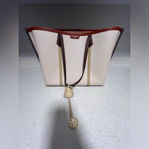Tory Burch Perry Colorblock Triple Compartimento Hombro Tote Brie